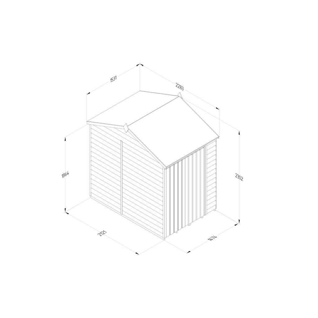 4LIFE Reverse Apex Shed 5×7 – Double Door – No Windows with Installation 5013053201299 2